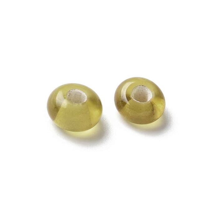 Olive Flat Glass Lampwork Beads