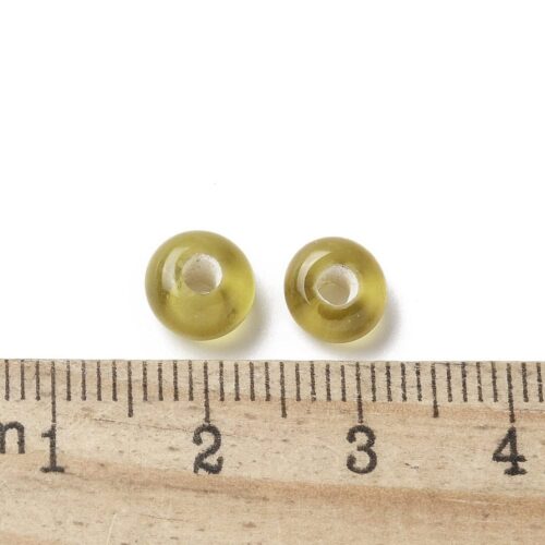 Olive Flat Glass Lampwork Beads