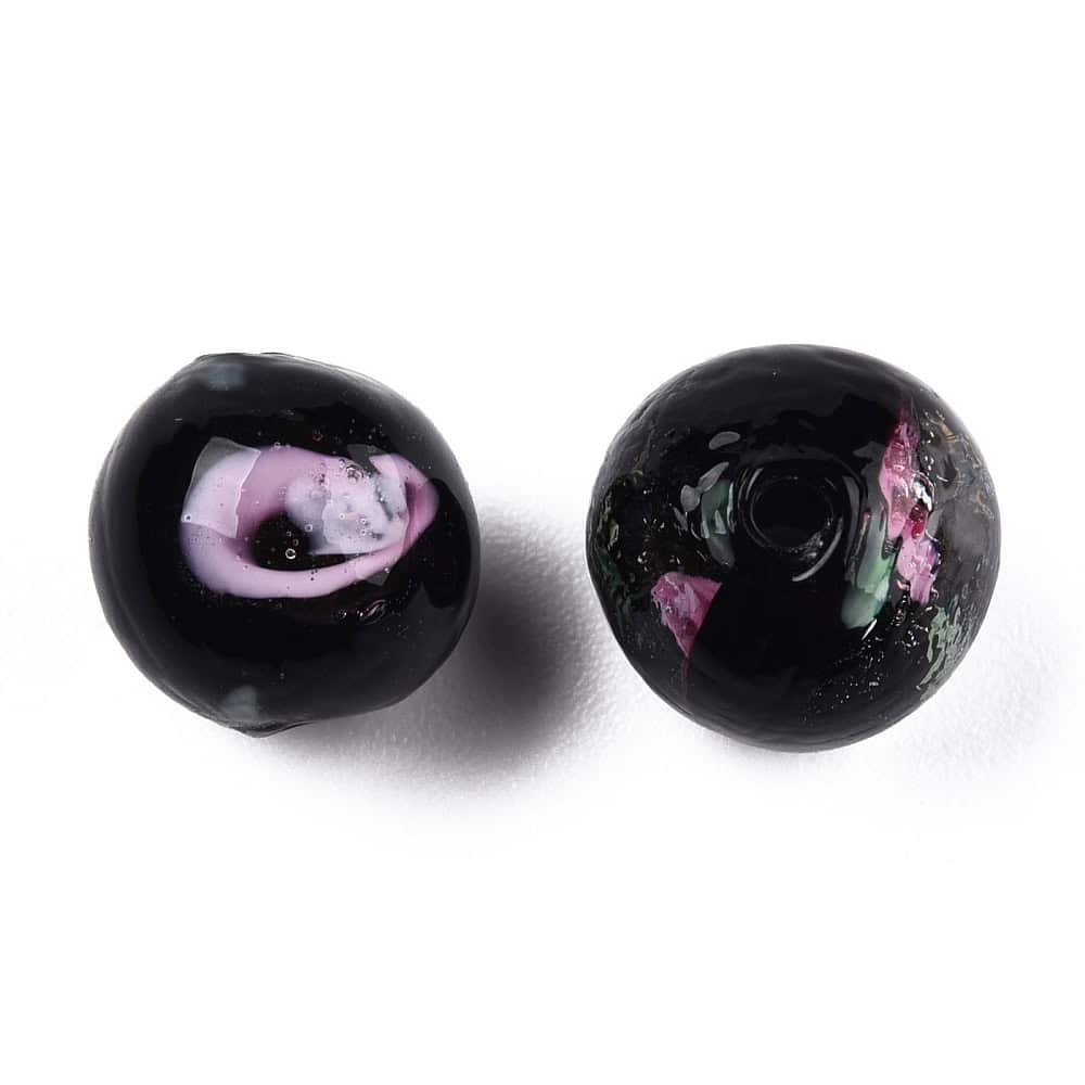Solid Black Lampwork Beads