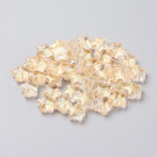 Yellow Star Shape Glass Beads