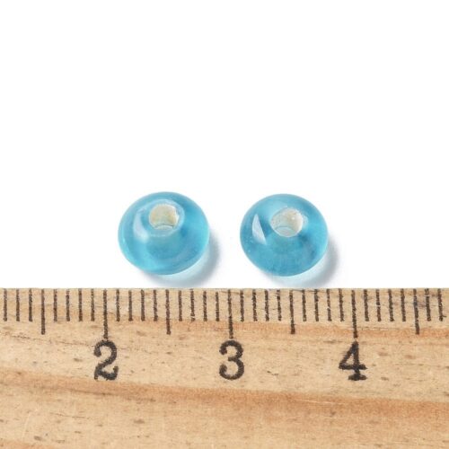 Sky Blue Flat Glass Lampwork Beads