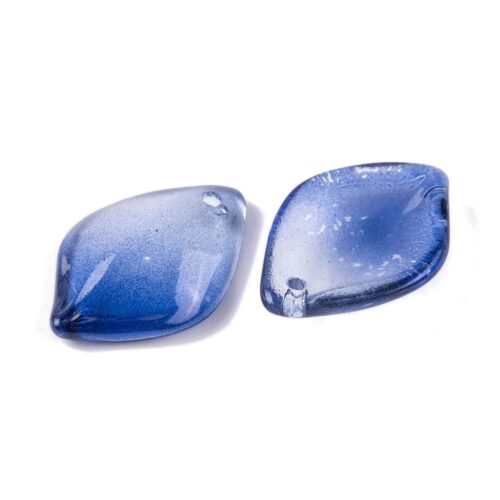 Royal Blue Lily Leaf Glass Beads