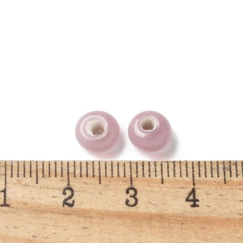 Pale Pink Flat Glass Lampwork Beads