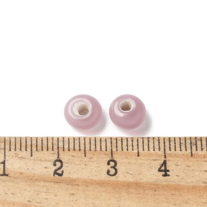 Pale Pink Flat Glass Lampwork Beads