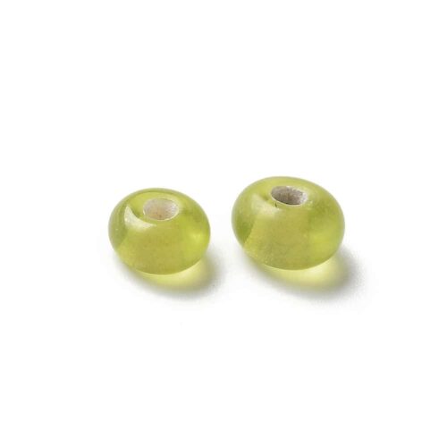 Green Flat Glass Lampwork Beads