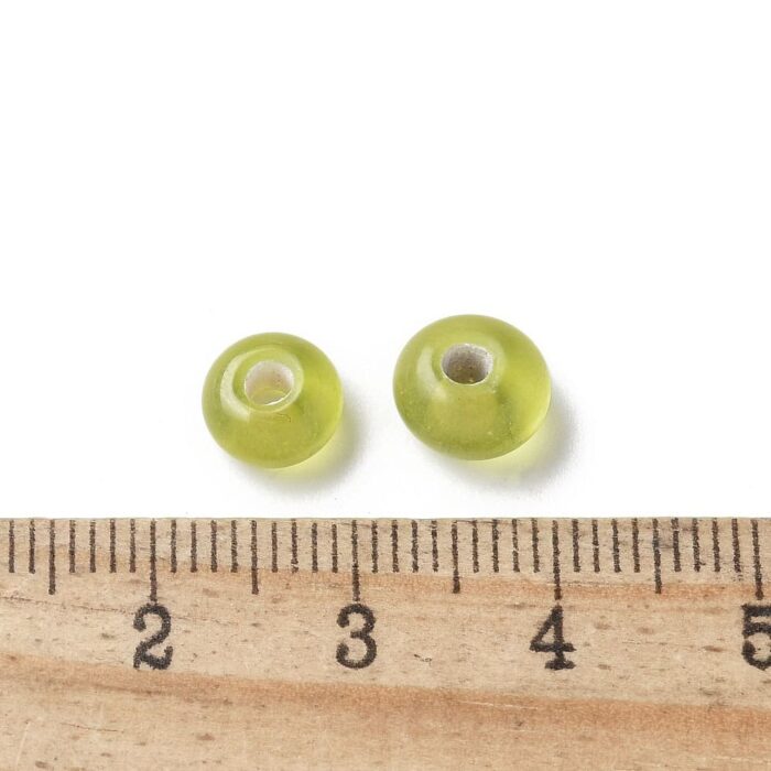 Green Flat Glass Lampwork Beads