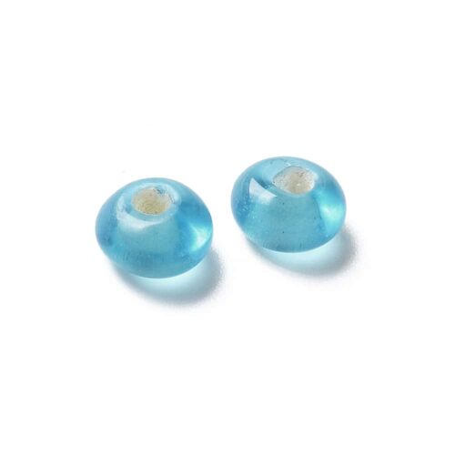 Sky Blue Flat Glass Lampwork Beads