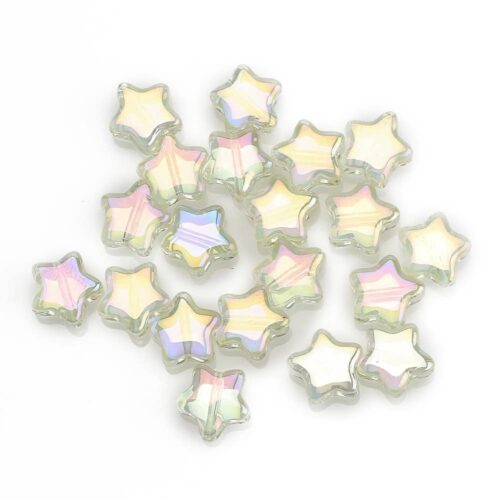 Pale Goldenrod Star Shape Glass Beads