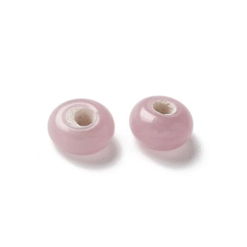 Pale Pink Flat Glass Lampwork Beads