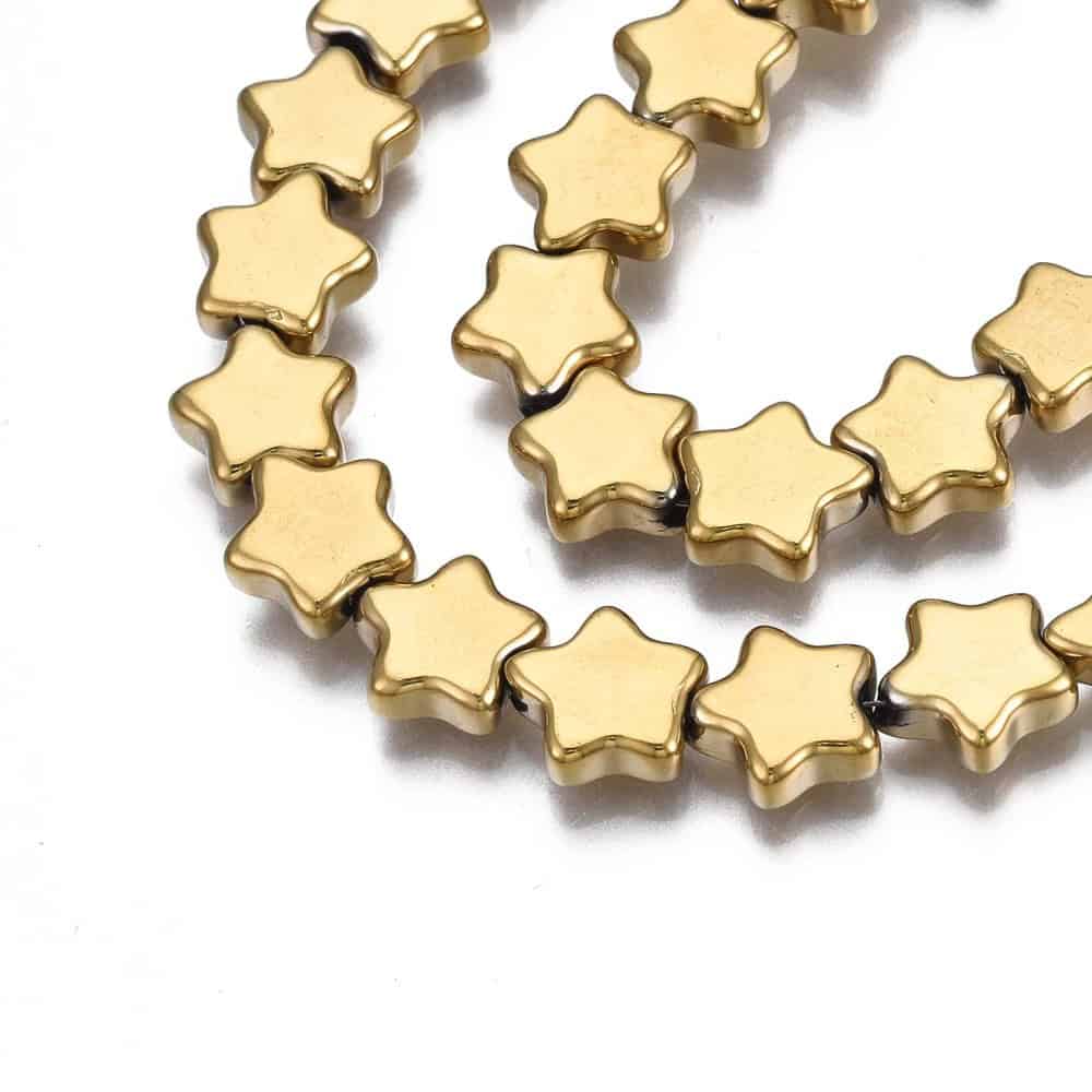 Gold Plated Star Shape Glass Beads