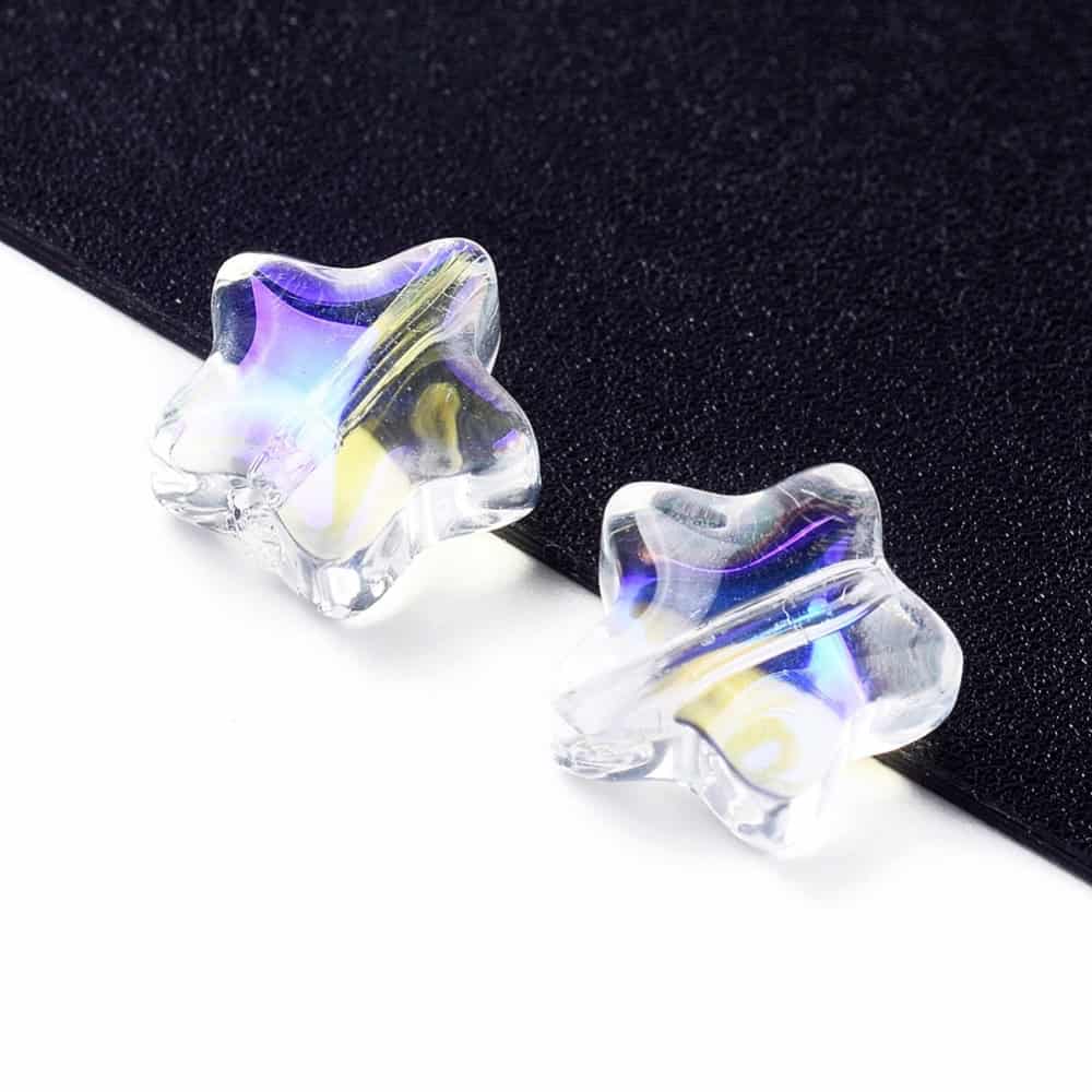 Clear Star Shape Glass Beads