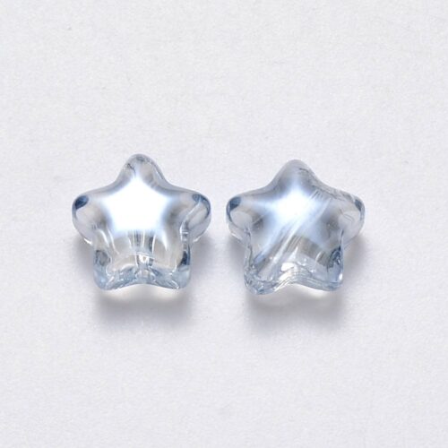 Light Blue Star Shape Glass Beads