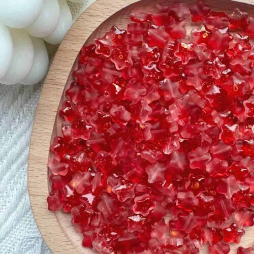 Red Fire Star Shape Glass Beads