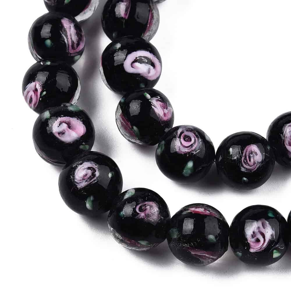 Solid Black Lampwork Beads