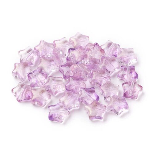 Purple Star Shape Glass Beads