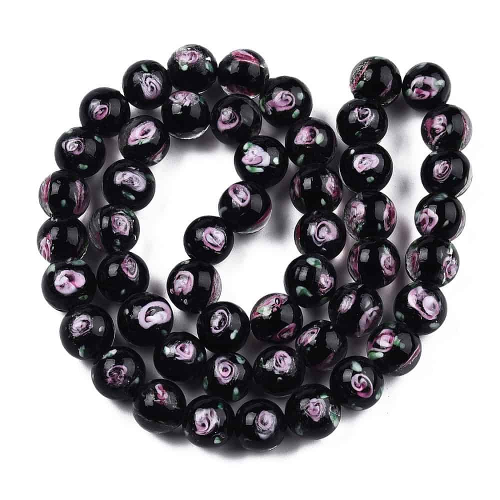Solid Black Lampwork Beads