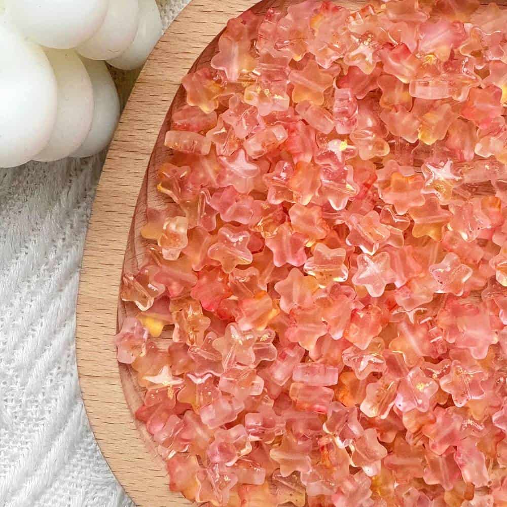 Coral Star Shape Glass Beads