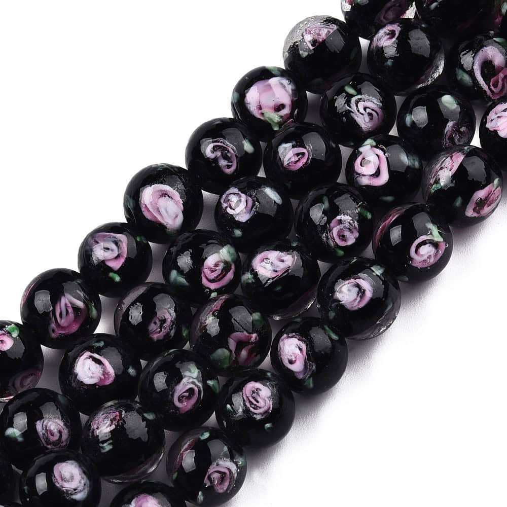 Solid Black Lampwork Beads