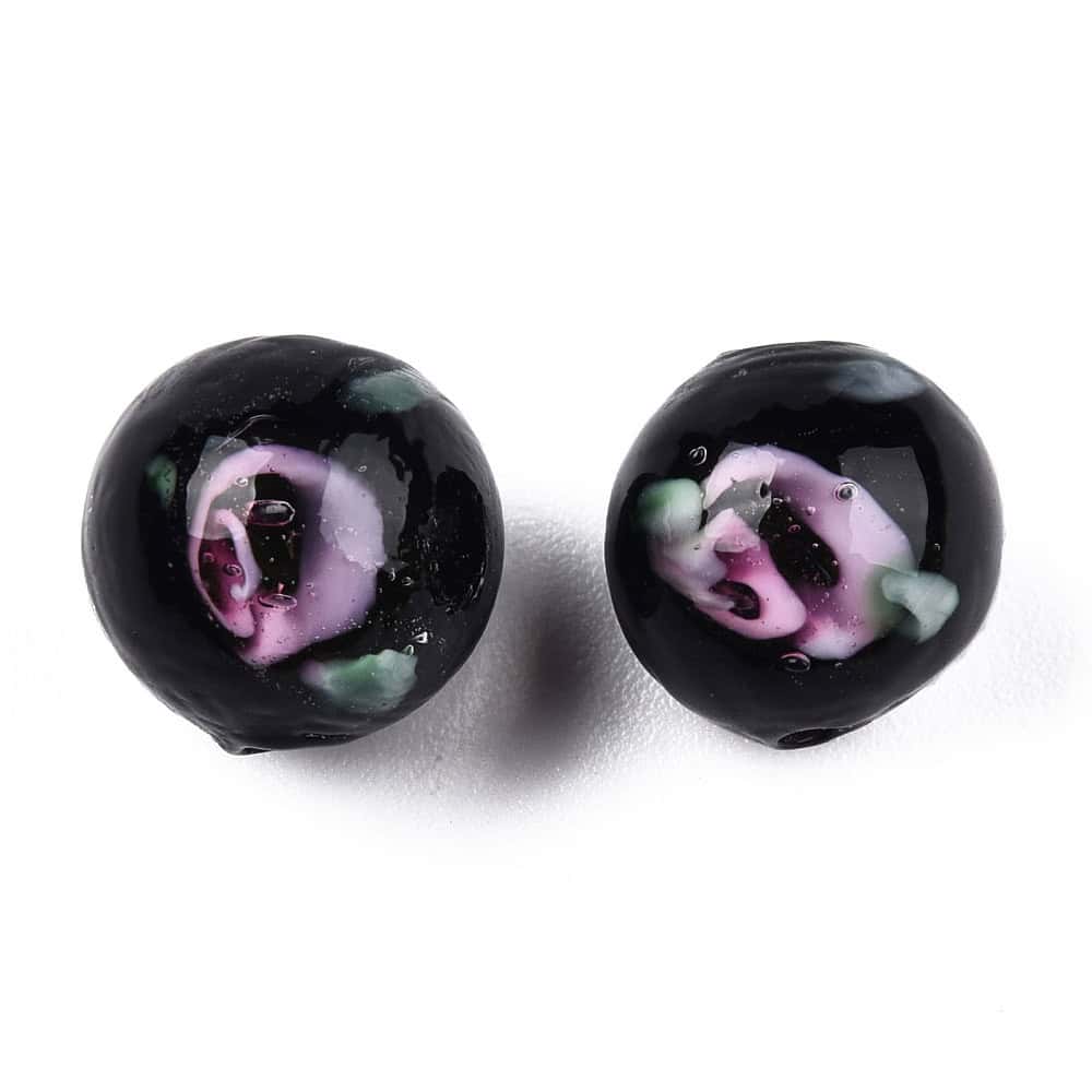 Solid Black Lampwork Beads