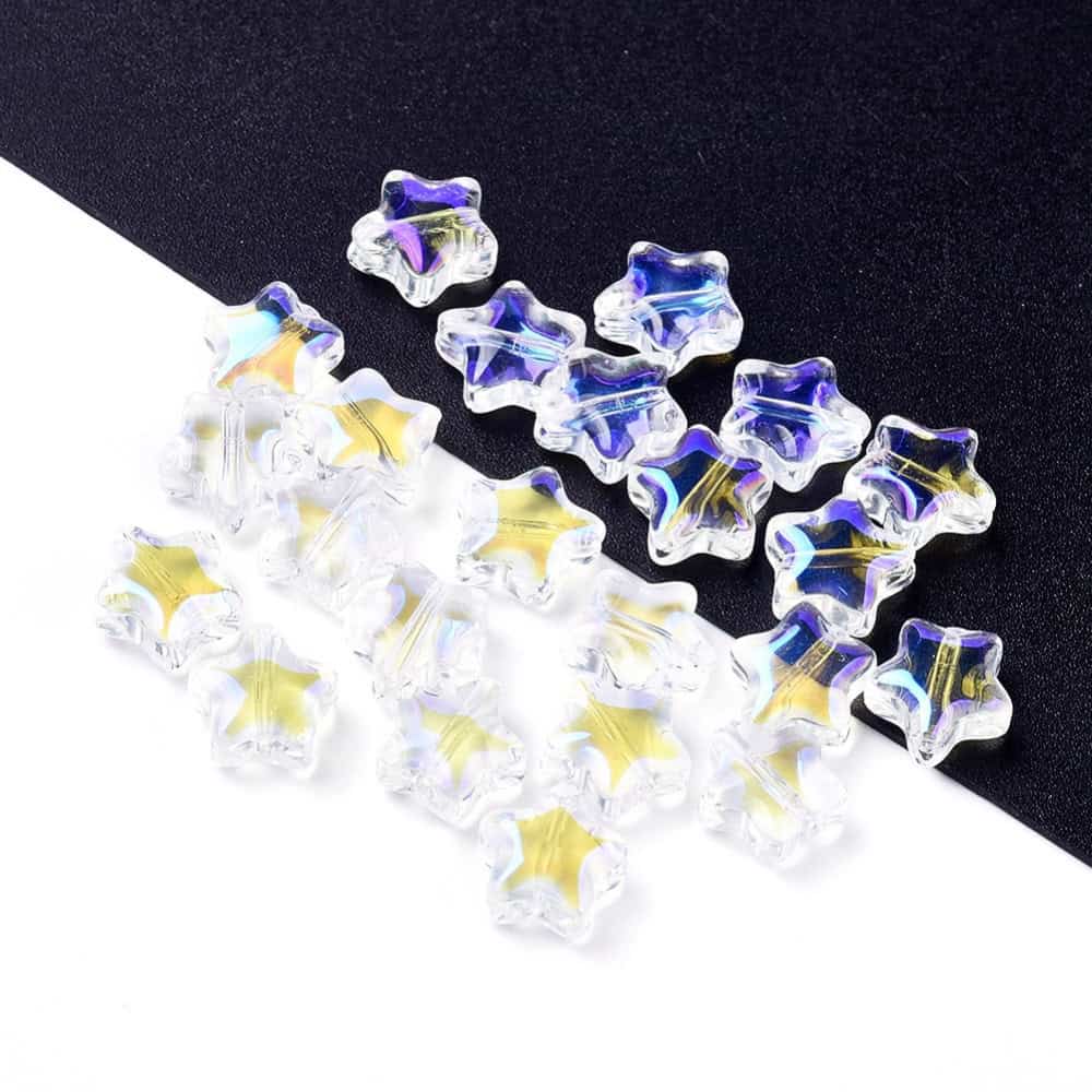 Clear Star Shape Glass Beads