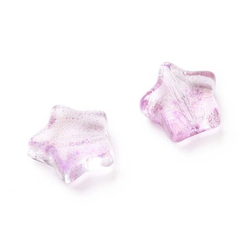 Purple Star Shape Glass Beads