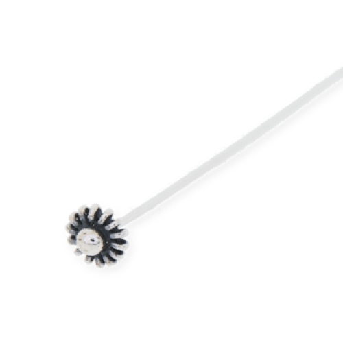 Sunflower Sterling Silver Head Pin