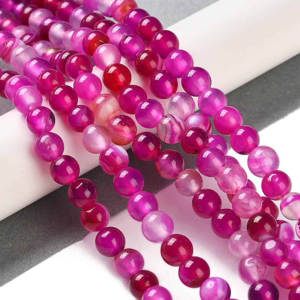 Round Pink Agate Gemstones