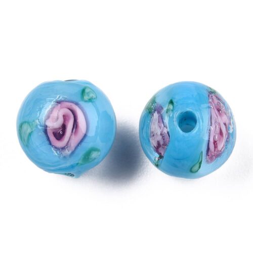 Solid Turquoise Lampwork Beads