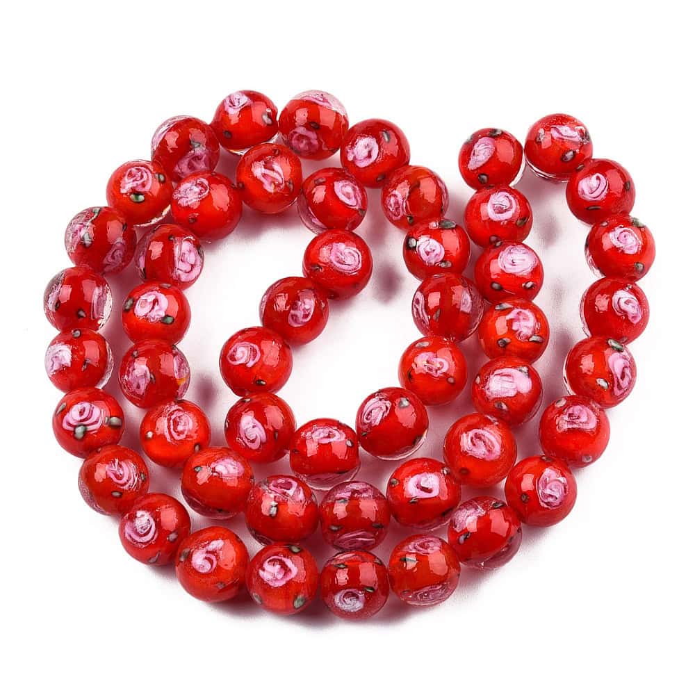 Solid Red Lampwork Beads