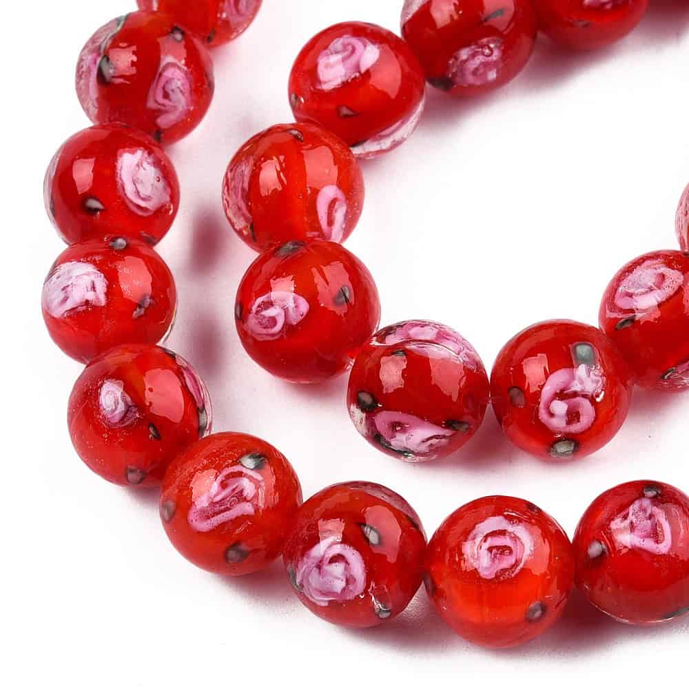 Solid Red Lampwork Beads