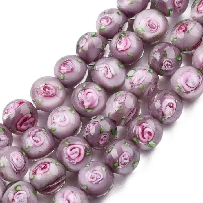 Solid Rose Lampwork Beads