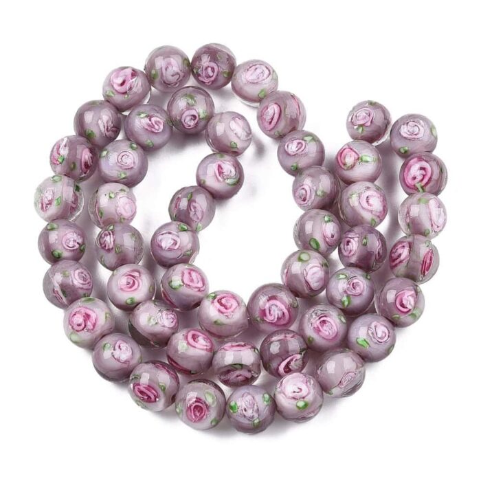 Solid Rose Lampwork Beads