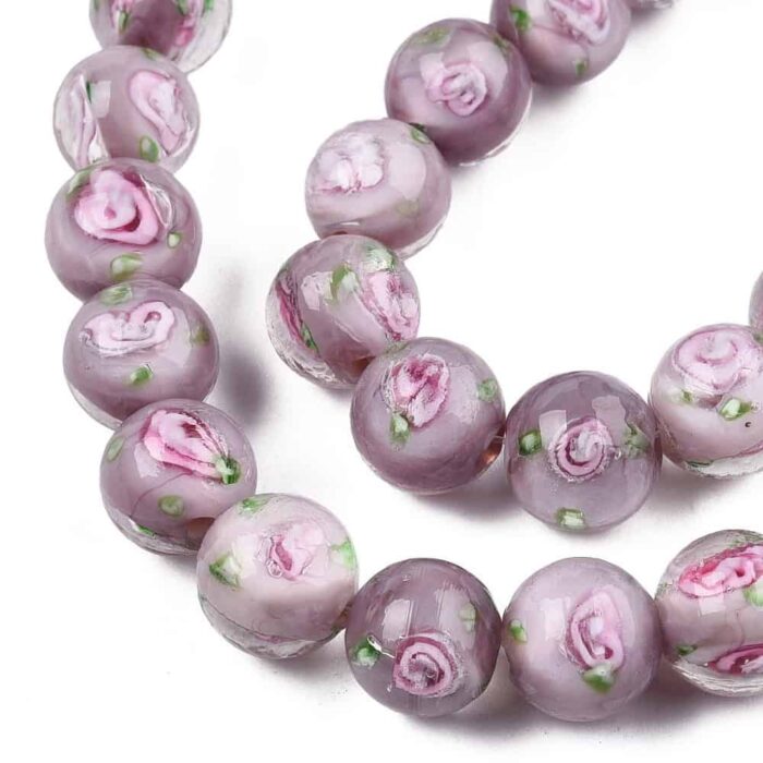 Solid Rose Lampwork Beads