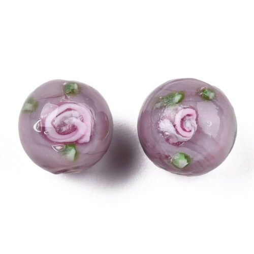 Solid Rose Lampwork Beads
