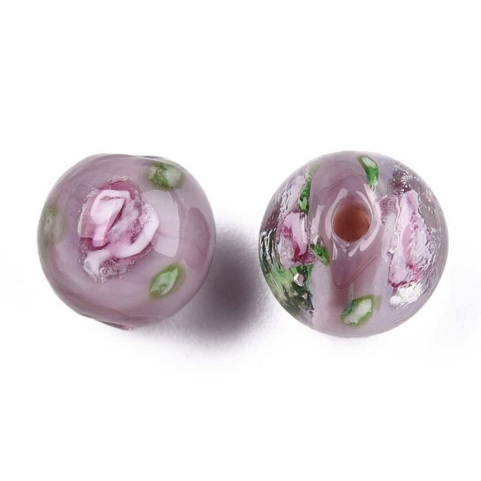 Solid Rose Lampwork Beads