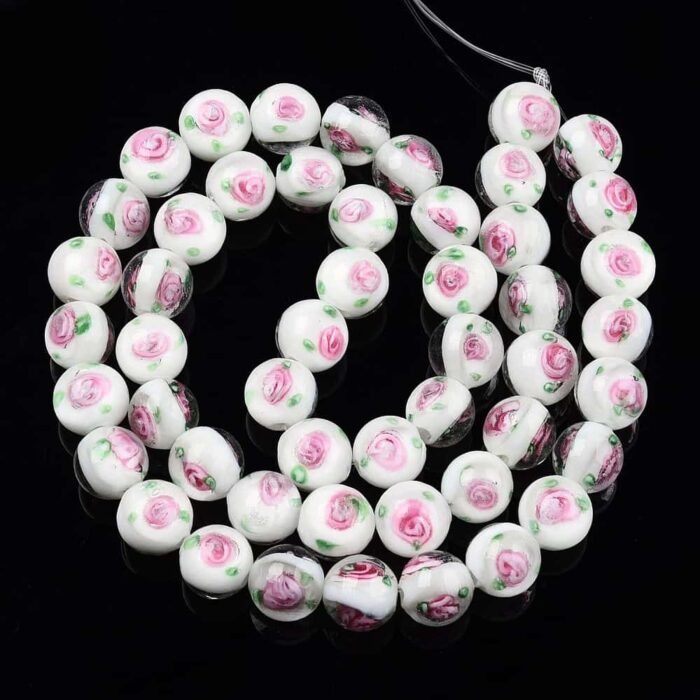 Solid White Lampwork Beads