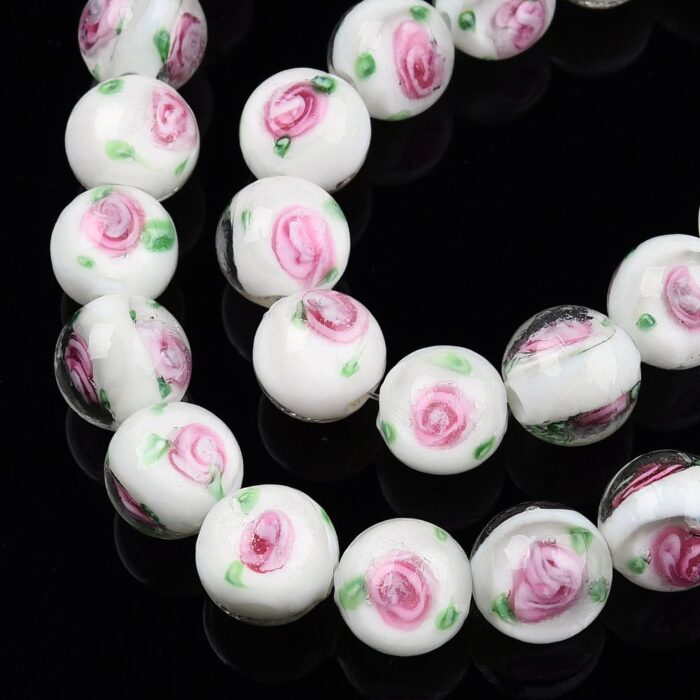 Solid White Lampwork Beads