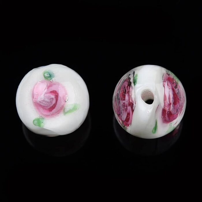 Solid White Lampwork Beads