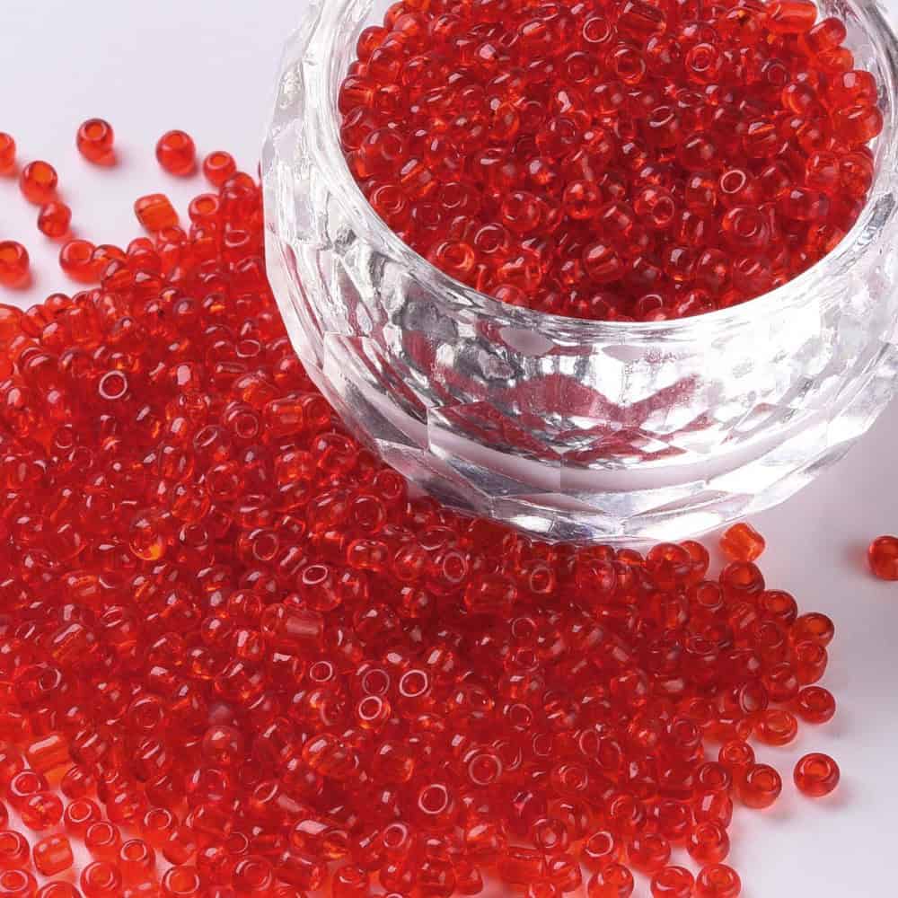 Transparent Red Seed Beads