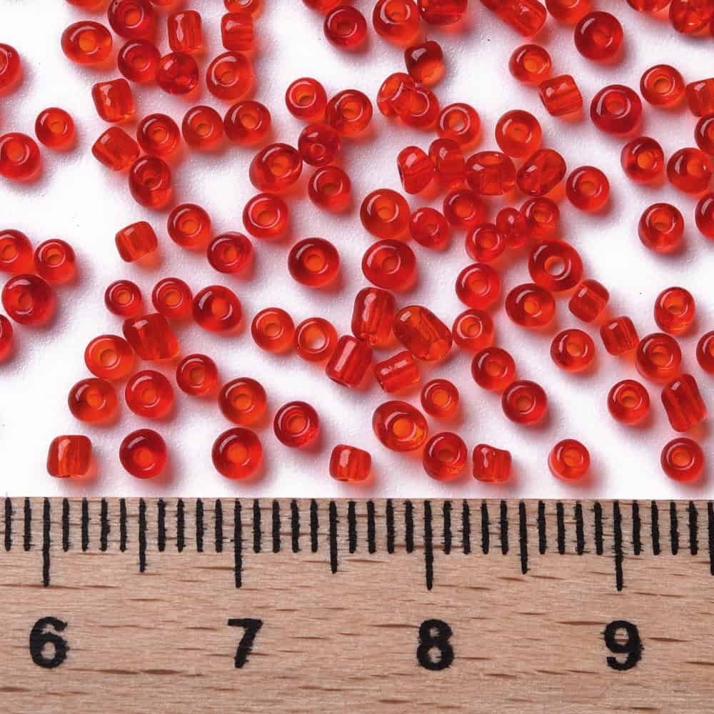 Transparent Red Seed Beads
