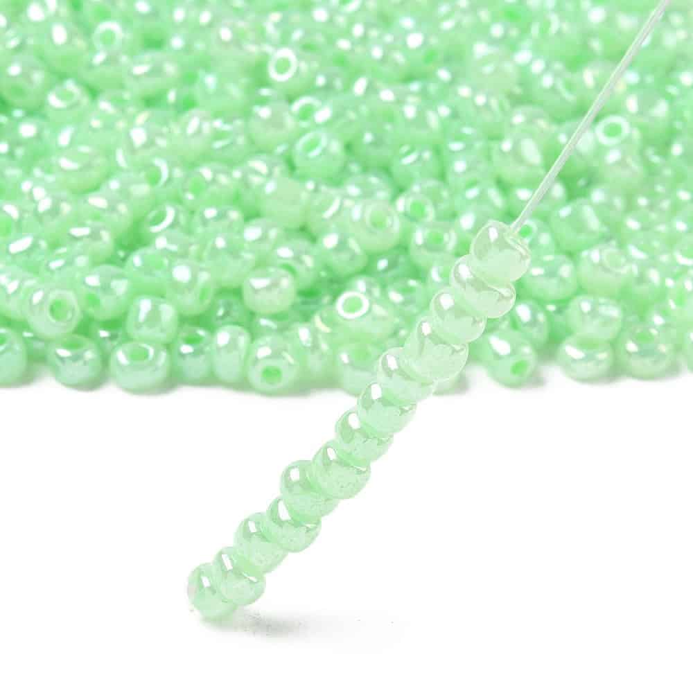 Light Pastel Green Lustre Seed Beads