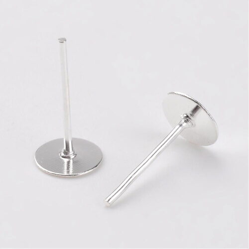 Silver Plated Flat Pad Earring Posts
