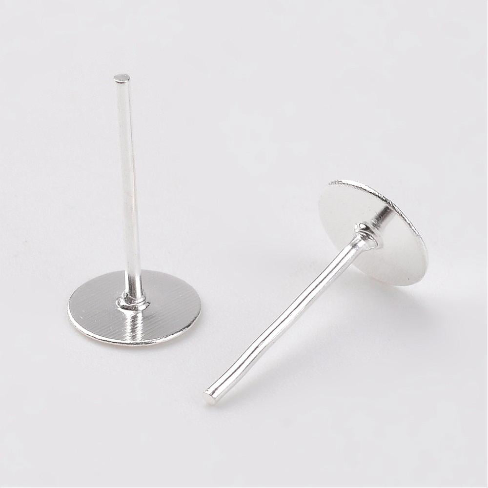 Silver Plated Flat Pad Earring Posts