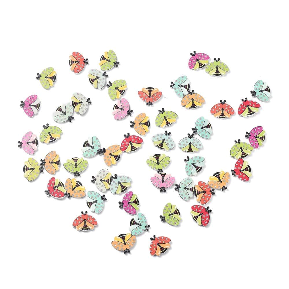 Two Hole Beetle Wood Button