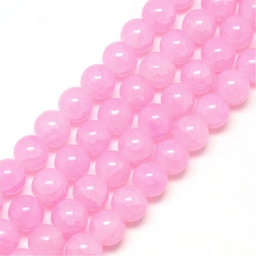 Pink Crackle Glass Beads