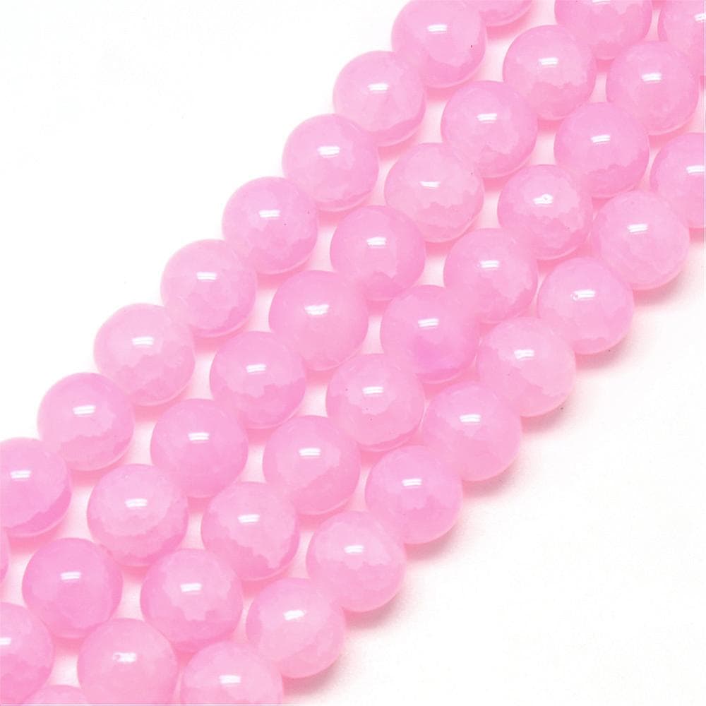 Pink Crackle Glass Beads