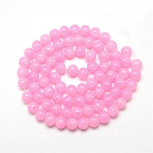 Pink Crackle Glass Beads