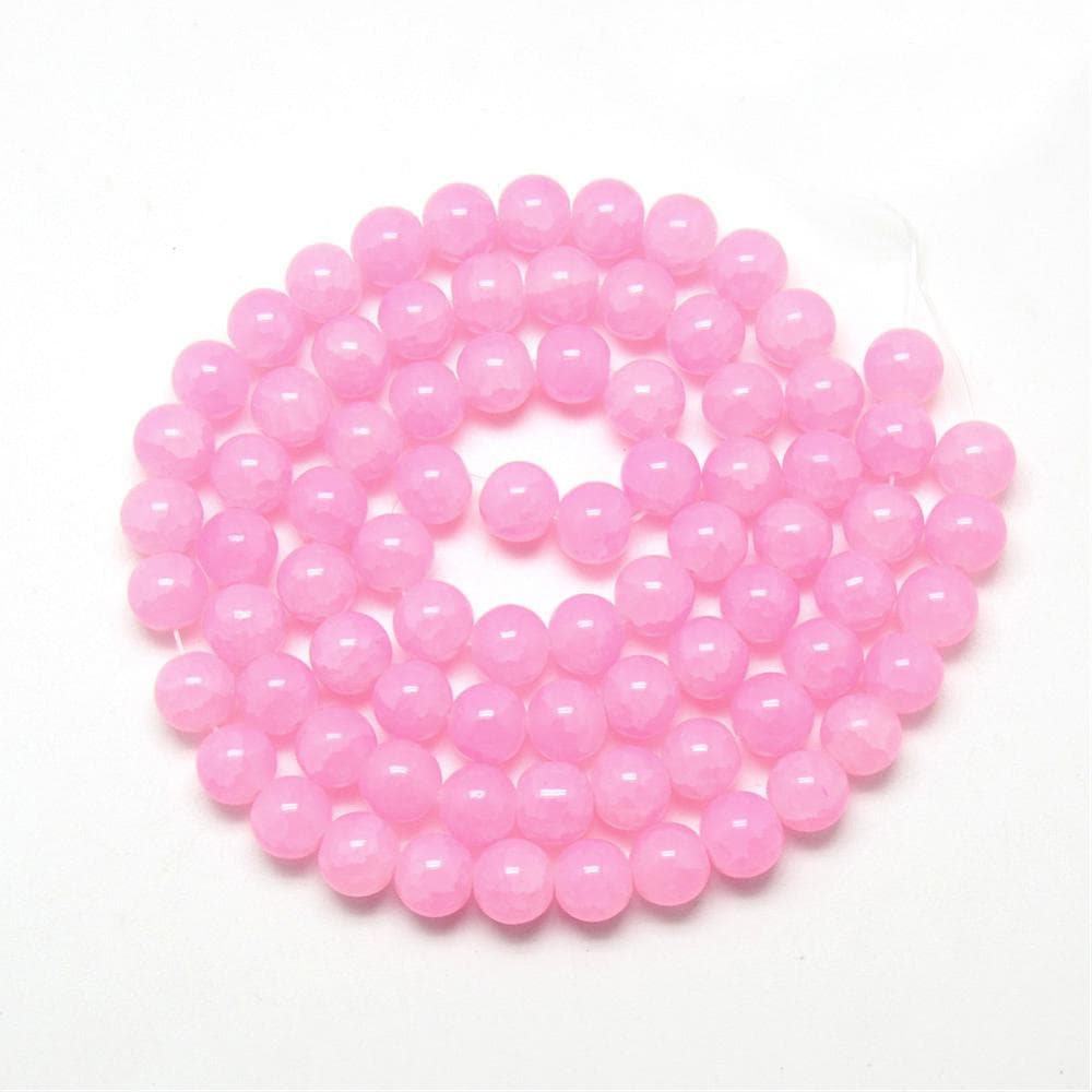 Pink Crackle Glass Beads