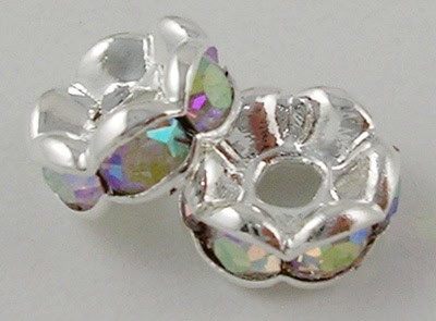 Floral Clear Rondelle Rhinestone Beads