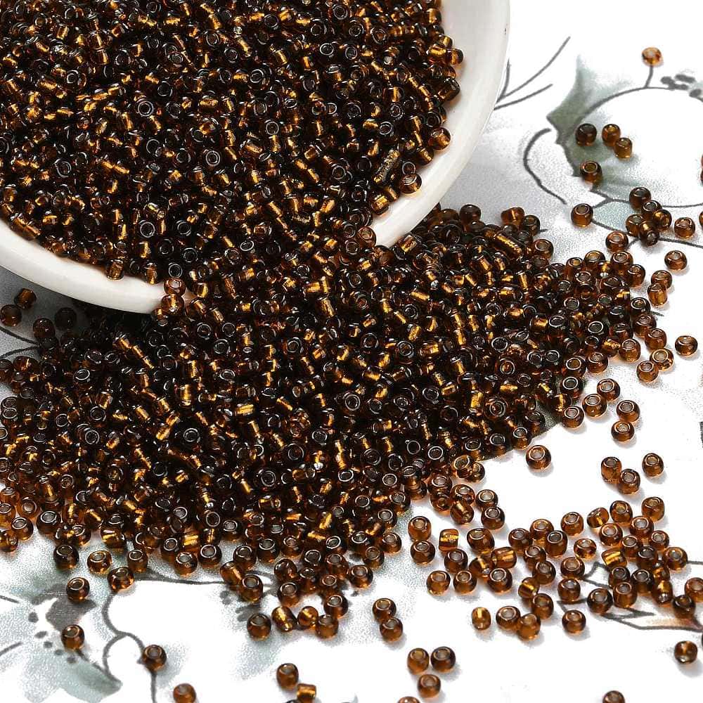 Brown Silver Lined Seed Beads
